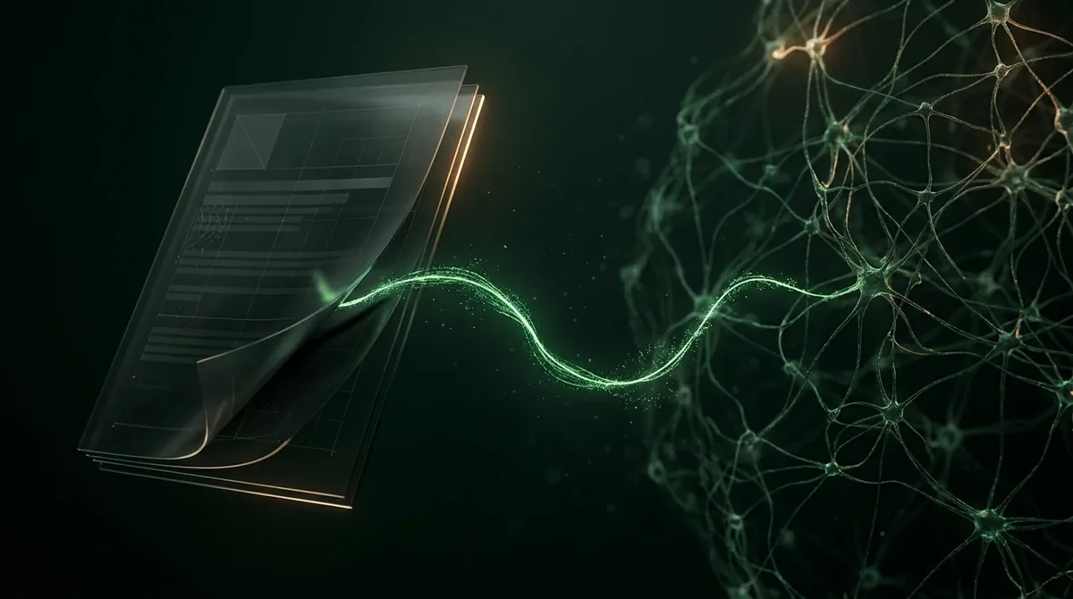 Documento con una instrucción oculta brillando